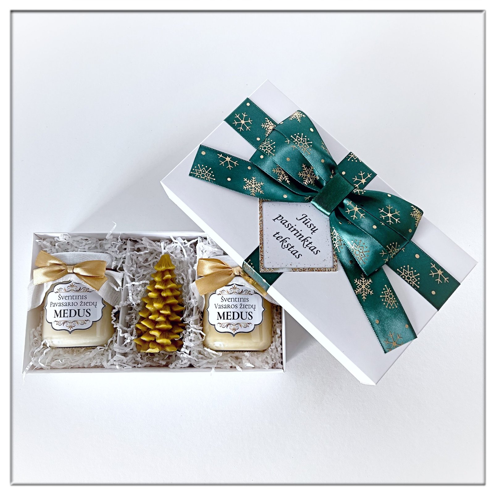 Kalėdinė dovana - medus ir žvakė